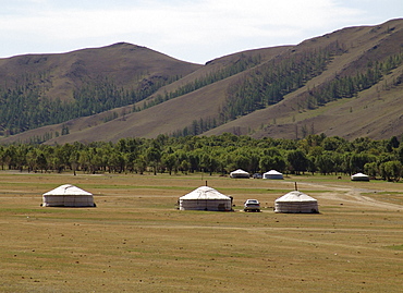 Mongolia gers just outside near ulaan baatar