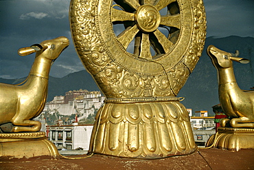 Dharma chakra, jhokang roof, lhasa. Buddha shakyamuni considered a cultivated awareness of death impermanence to be fundamental to a happy healthy life. Tibet