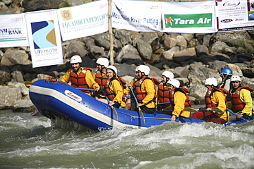 Tourist enjoying water rafting. Trisuli, Nepal. Trisuli, Nepal