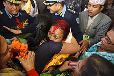 Anuradha Koirala, proclaimed winner of CNN Hero of the Year 2010, warmly greeted upon her return. Tribhuwan International Airport, Kathmandu, Nepal. A woman whose group has rescued more than 12,000 women and girls from sex slavery has been named the 2010 CNN Hero of the Year. Anuradha Koirala was chosen by the public in an online poll that ran for eight weeks on CNN.com. ?Human trafficking is a crime, a heinous crime, a shame to humanity,? Koirala said after being introduced as one of the top 10 CNN Heroes of 2010. ?I ask everyone to join me to create a society free of trafficking. We need to do this for all our daughters