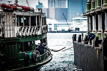 Star Ferry with Hong Kong in the background, Hong Kong, China, Asia