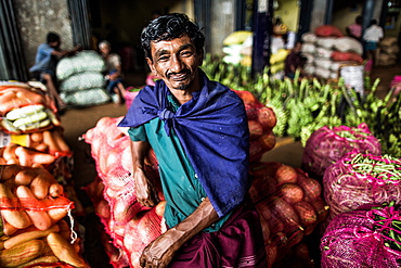 Market seller, Dambulla, Sri Lanka, Asia