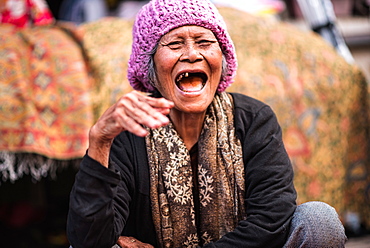 Lady in market in Berestagi, Sumatra, Indonesia, Southeast Asia, Asia