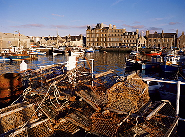 Evening sunlight, Kirkwall harbour, Mainland, Orkneys, Scotland, United Kingdom, Europe