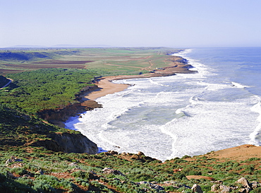 Atlantic coastline and beach south of Safi, Morocco, North Africa, Africa