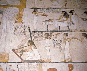 Wall paintings in the tomb of Rehunire (Rekhmire), Valley of the Nobles, Thebes, UNESCO World Heritage Site, Egypt, North Africa, Africa