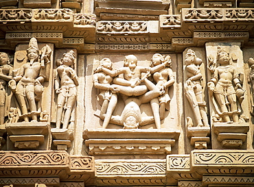 West side of Kandariya Mahadev temple, Western Group, Khajuraho, Madhya Pradesh state, India, Asia