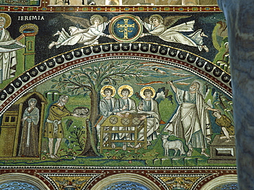 The 6th century mosaics in the Basilica of San Vitale, Ravenna, UNESCO World Heritage Site, Emilia-Romagna, Italy, Europe