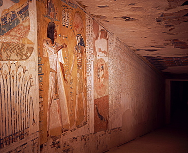 Wall paintings, Tomb of Septah, Valley of the Kings, Thebes, UNESCO World Heritage Site, Egypt, North Africa, Africa