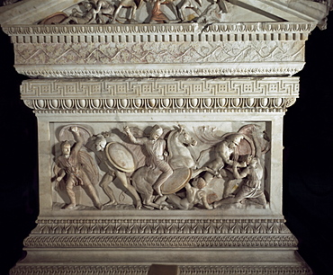 Detail of the sarcophagus of Alexander the Great, Istanbul Museum, Turkey, Europe, Eurasia