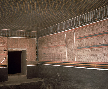 Star ceiling in the interior of the tomb of the pharaoh Amenophis II, Valley of the Kings, Thebes, UNESCO World Heritage Site, Egypt, North Africa, Africa