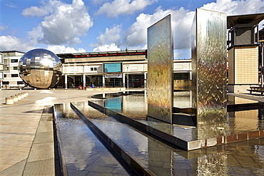 The steel ball outside @Bristol, in the Docks, Bristol, England, United Kingdom, Europe