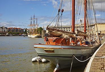 Irene, an old sailing trading ketch in The Docks, Bristol, England, United Kingdom, Europe