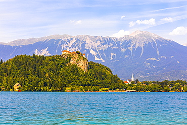 Lake Bled and Bled Castle, Slovenia, Europe