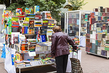 Book seller in Arbat Street, Moscow, Russia, Europe