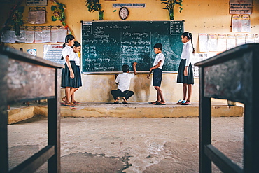 Primary school, Pong Teuk, Cambodia, Indochina, Southeast Asia, Asia