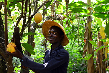 Luliana, child of a cocoa farmer, happy due to VSO present in Ghana, West Africa, Africa