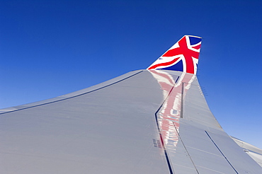 Airline wing tips with UK Union flag livery, United Kingdom, Europe