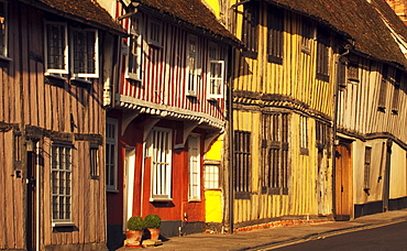 Medieval buildings in Lavenham, Suffolk, England, United Kingdom, Europe