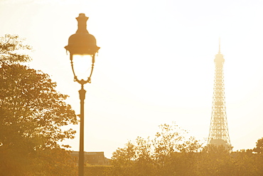 Eiffel Tower at sunset, Paris, France, Europe