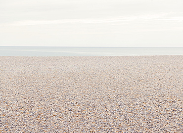 Empty pebble beach, Calais, Nord-Pas de Calais, France, Europe