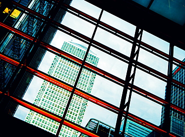 Modern buildings at Canary Wharf, Docklands, London, England, United Kingdom, Europe