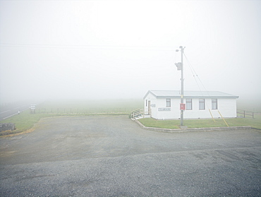 A welcome break at an isolated Highland tea room in foggy Scottish weather, Scotland, United Kingdom, Europe