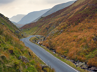 Winding mountain road, United Kingdom, Europe