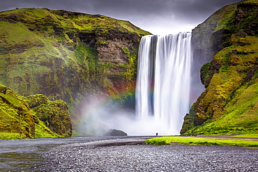 Skogafoss waterfall situated on the Skoga River in the South Region, Iceland, Polar Regions