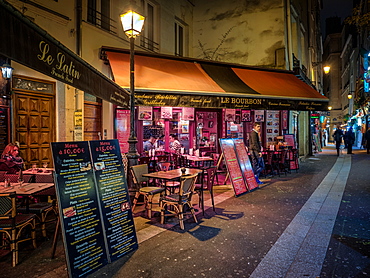 Parisian cafe and street scene, Paris, France, Europe