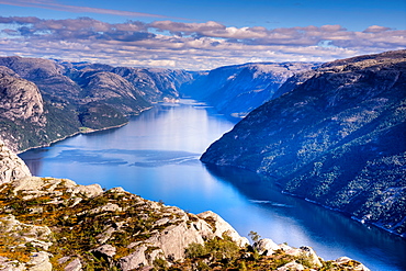 Pulpit Rock, Lysefjord view, Stavanger, Norway, Scandinavia, Europe