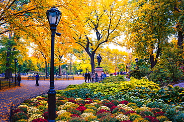 Fall scene, Central Park, New York City, United States of America, North America