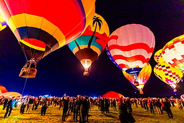 Dawn patrol at the Fiesta Hot Air Balloon Festival, Albuquerque, New Mexico, United States of America, North America