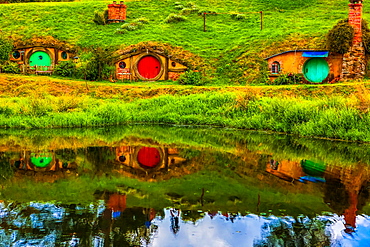 Hobbit Houses, Hobbiton, North Island, New Zealand, Pacific