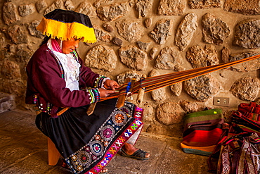 Traditional Peruvian woman weaver, Cusco, Peru, South America