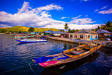 Fishing boats on Indonesian Islands, Indonesia, Southeast Asia, Asia