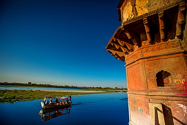 Boat at Holi Festival, Vrindavan,Uttar Pradesh, India, Asia