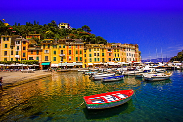 The Italian fishing village of Portofino, Liguria, Italy, Europe