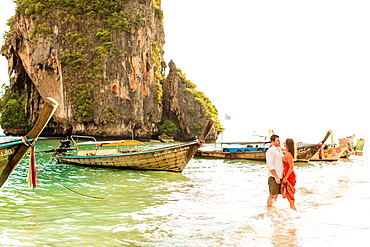 Sunset on Railay Beach in Krabi, Thailand, Southeast Asia, Asia