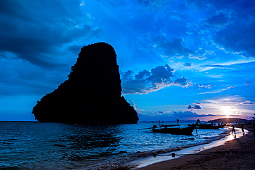 Sunset on Railay Beach in Krabi, Thailand, Southeast Asia, Asia