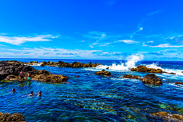 Views of natural volcanic pools called Biscoitos, Terceira Island, Azores, Portugal, Atlantic, Europe