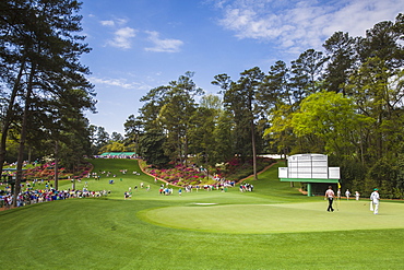 Looking to the 6th green and tee beyond at Augusta National Golf Club during the US Masters golf tournament, Augusta, Georgia, United States of America, North America