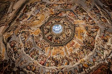 The interior of Brunelleschi's dome, the Duomo, Florence, UNESCO World Heritage Site, Tuscany, Italy, Europe