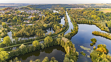 The River Somme and its large ponds flowing past the town of Corbie