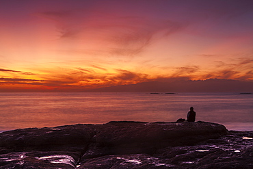 Watching sunset from the western shore of Tenerife in the Canary Islands, Spain, Atlantic, Europe