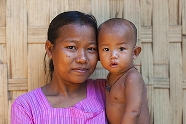 Mother and baby in the Chittagong Hill Tracts, Bangladesh, Asia