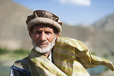 A man from the Panjshir Valley wearing a traditional Afghan hat, Afghanistan, Asia