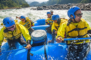 Rafting trip on the Trisuli River, Nepal, Asia