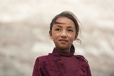 A girl in the Nubra Valley in Ladakh, one of the most isolated places in India, Asia