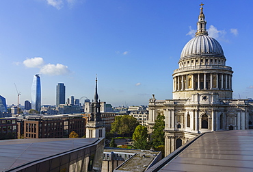 St. Paul's Cathedral and city skyline from One New Change, London, England, United Kingdom, Europe